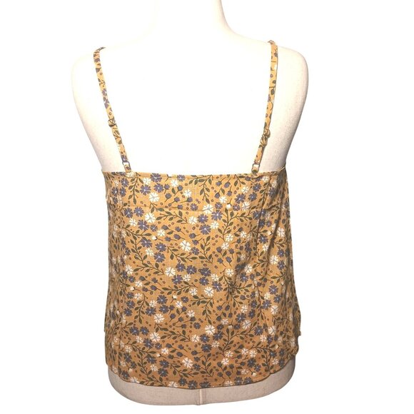 NEW ModCloth Spruced Up Summer Sleeveless Top Yellow Floral Linen Women's Size M - Picture 5 of 14